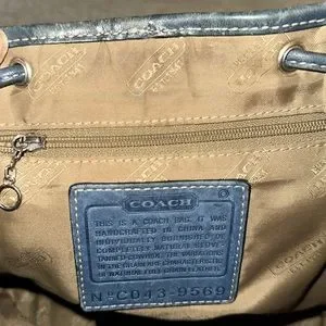 Vintage Coach Legacy Distressed Blue Leather Drawstring Backpack 9569 Rare (B) Coach | Bags | Vintage Coach Legacy Distressed Blue Leather  main image 2